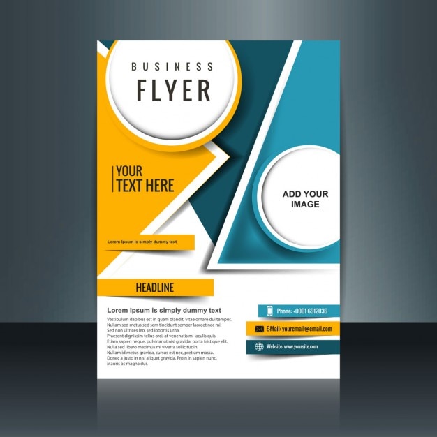 Free Vector original business flyer with geometric shapes