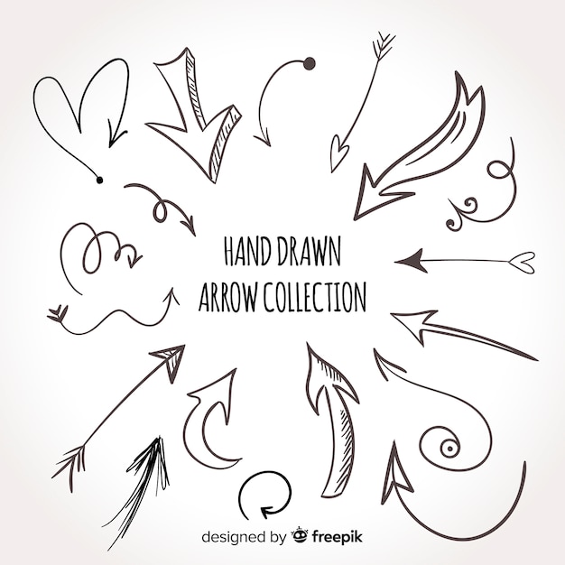 Free Vector original hand drawn arrow collection