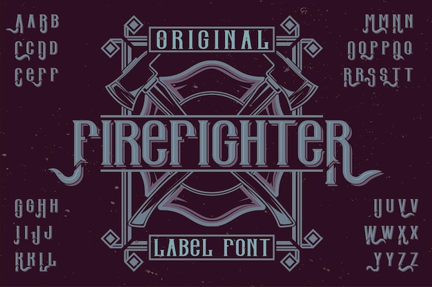 Free vector original label typeface named 'firefighter'. good to use in any label design.