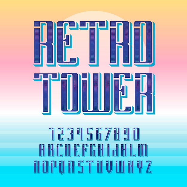 Original label typeface named "Retro Tower".