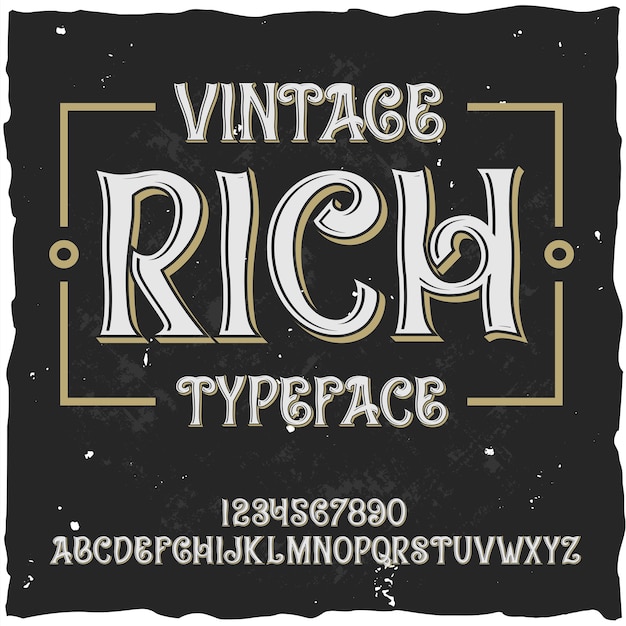 Free Vector original label typeface named "rich".