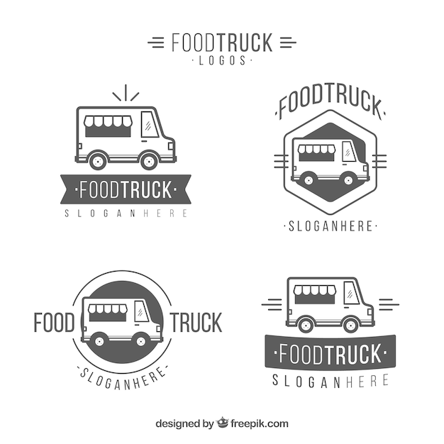 Original pack of elegant food truck logos