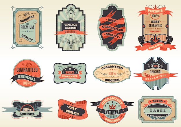 Original retro labels emblems collection 