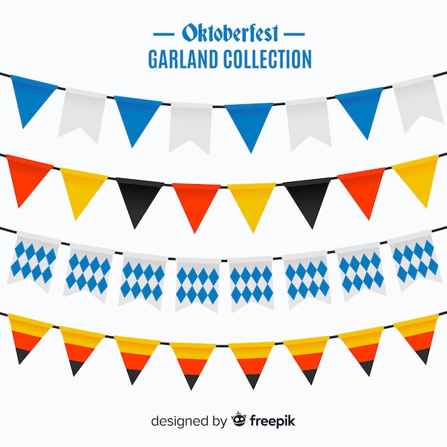 Free Vector original set of oktobefest garlands