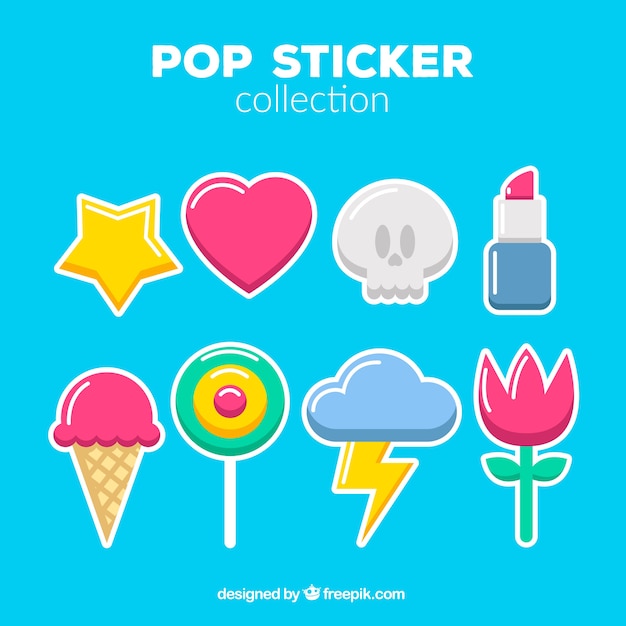 Free Vector original stickers with pop art style