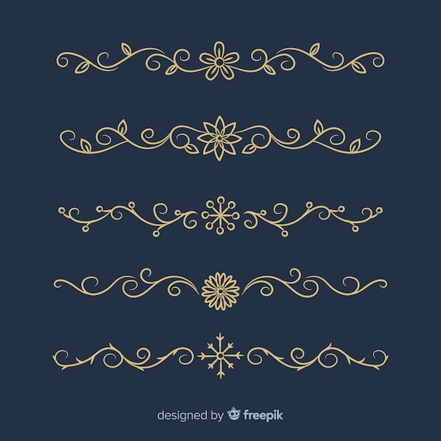 Free vector ornament divider collection