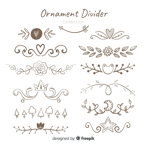 Free vector ornament divider collection