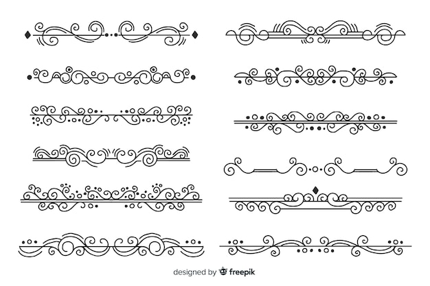 Free Vector ornament divider collection