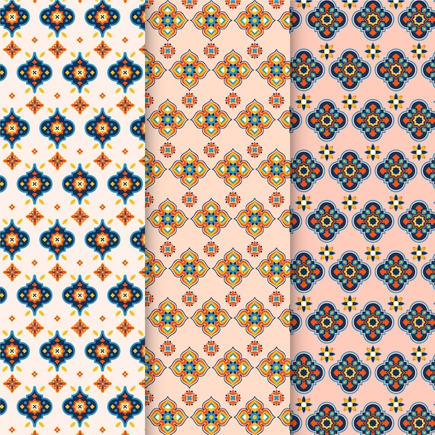 Free Vector ornamental arabic pattern collection