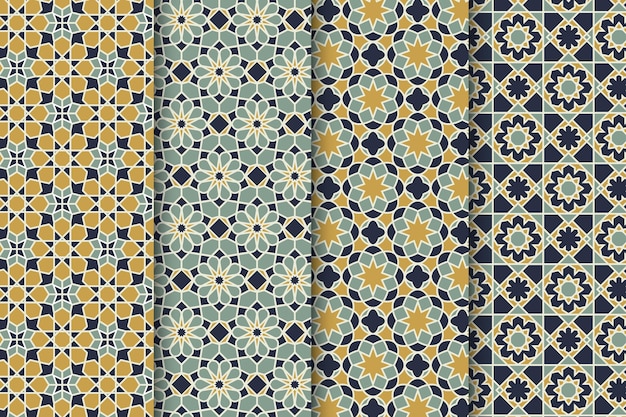 Free Vector ornamental arabic pattern collection