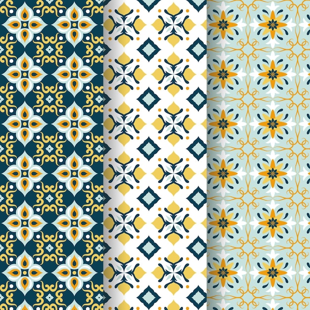 Free Vector ornamental arabic pattern collection