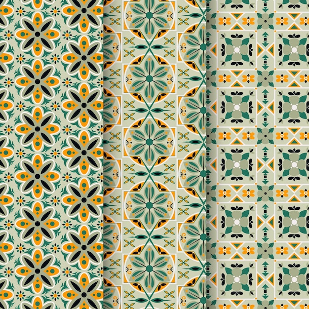 Free Vector ornamental arabic pattern collection