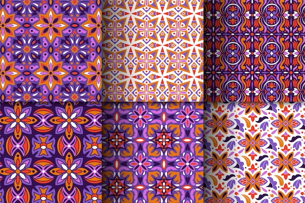 Free Vector ornamental arabic pattern collection