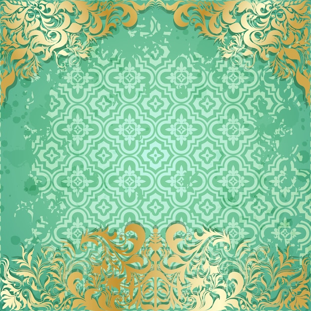 Ornamental background with golden elements