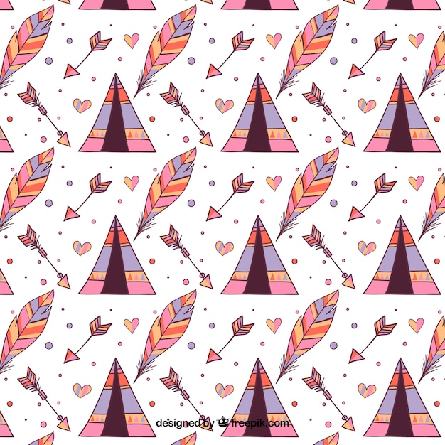 Free Vector ornamental boho pattern