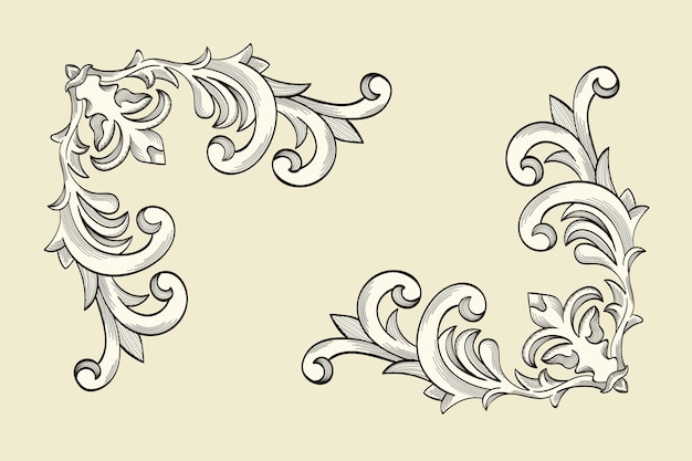 Ornamental border in baroque style