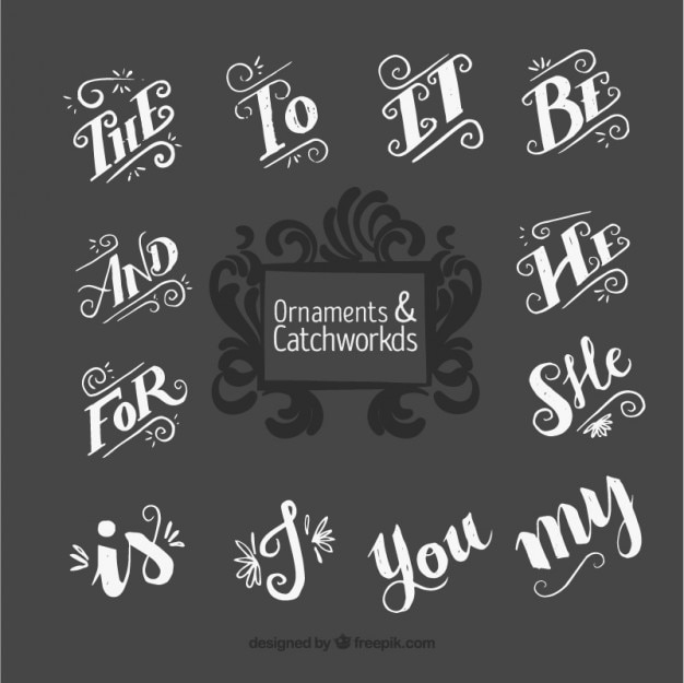 Free vector ornamental catchword  collection