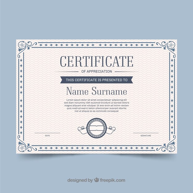 Ornamental certificate border