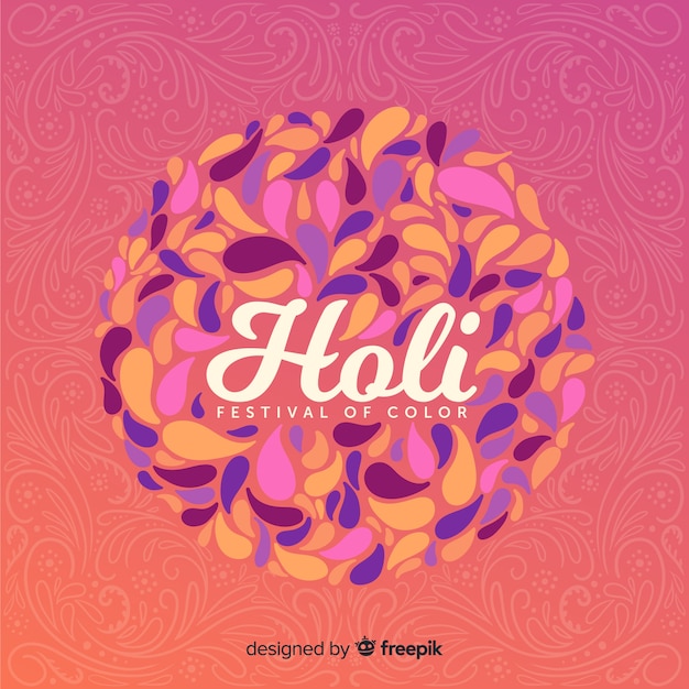 Free Vector ornamental circle holi fesival background