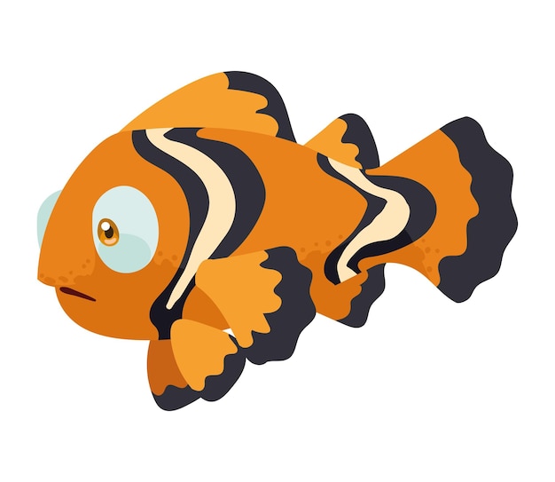 Free Vector ornamental clownfish swiming life character