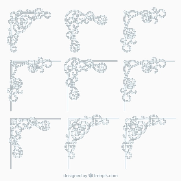 Free Vector ornamental corners collection