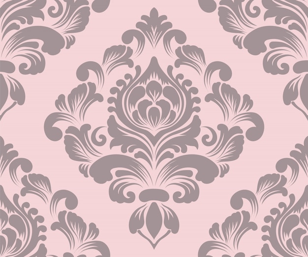 Free Vector ornamental damask seamless pattern 