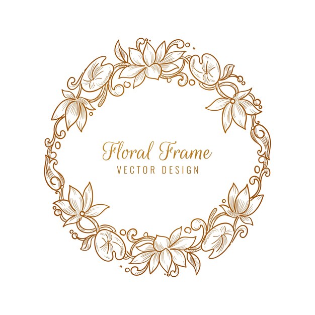 Ornamental decorative floral circular frame