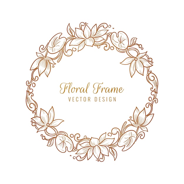 Ornamental decorative floral circular frame