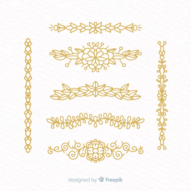 Free vector ornamental divider hand drawn collection