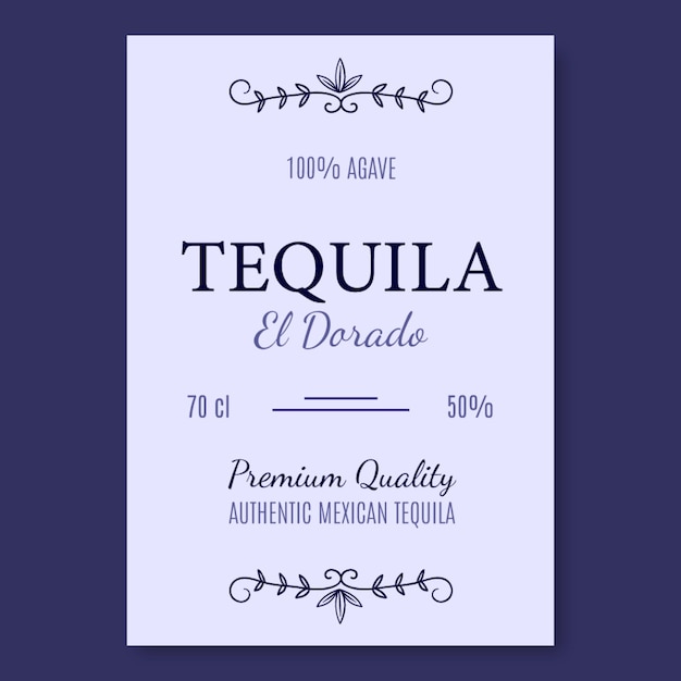 Ornamental elegant azteca tequila rectangle label