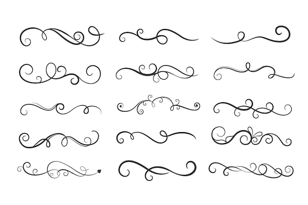 Free vector ornamental floral curls borders mega set