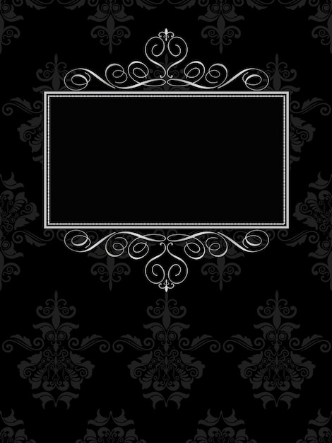 Ornamental frame on black background