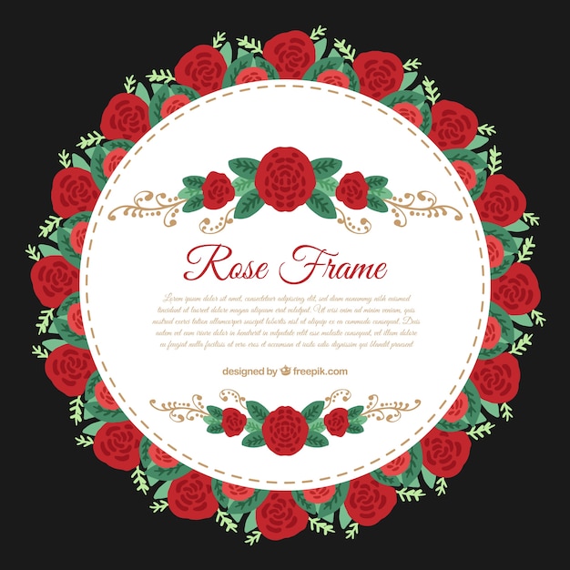 Free Vector ornamental frame of roses