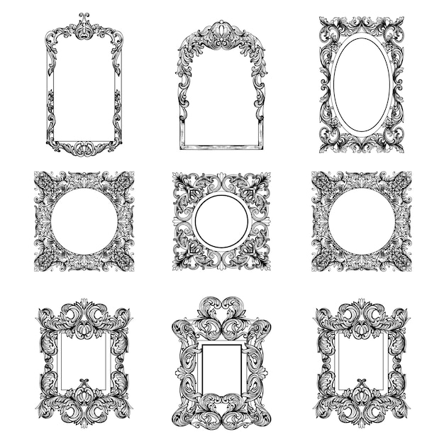 Free Vector ornamental frames collection