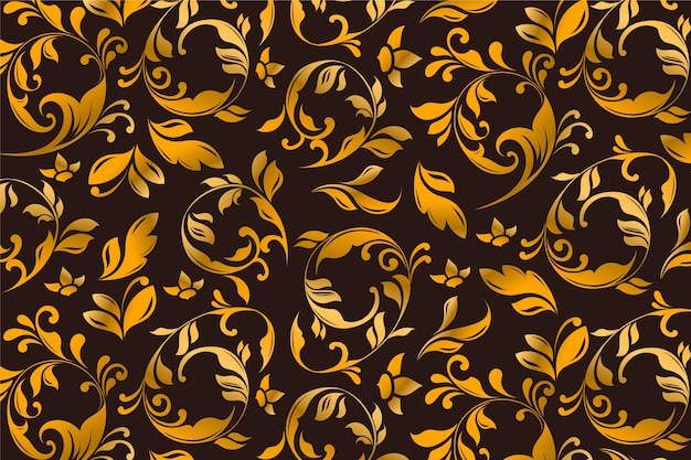 Ornamental golden floral background