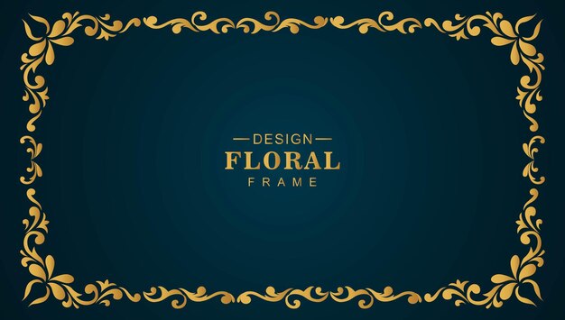 Ornamental golden luxury floral frame background