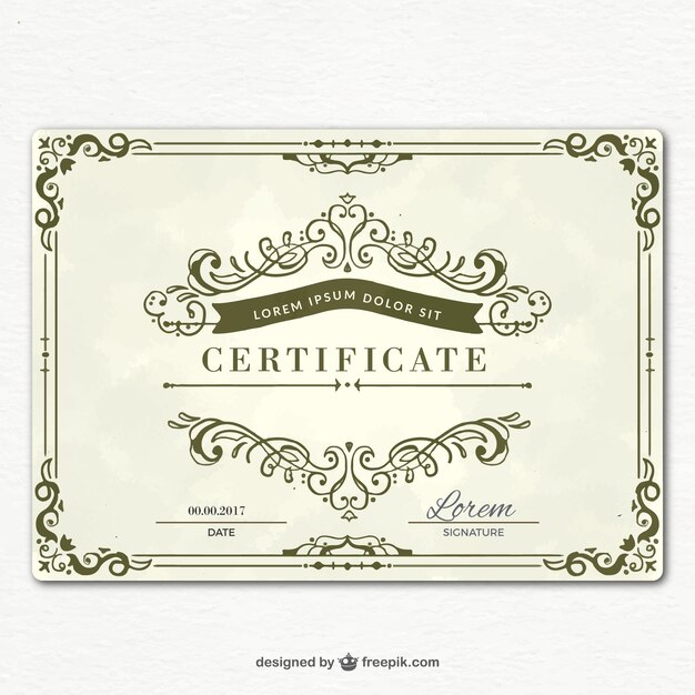 Ornamental graduation certificate template