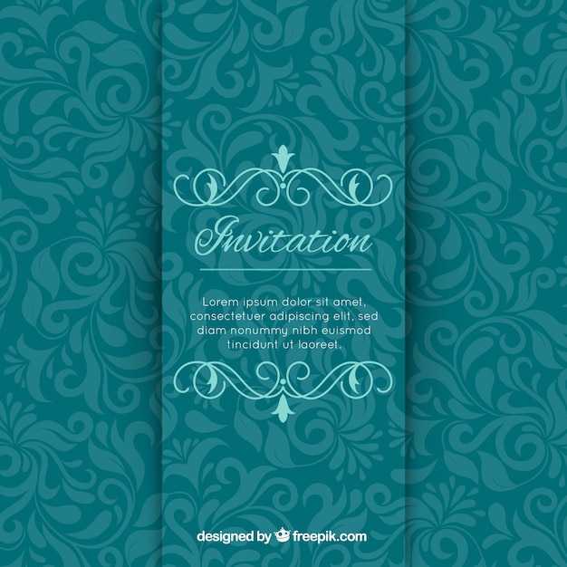 Ornamental green invitation