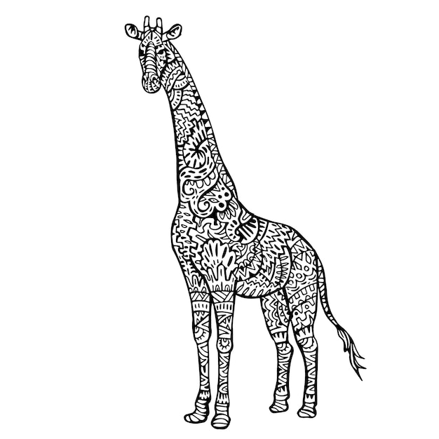 Free Vector ornamental hand drawn giraffe