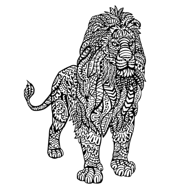 Free Vector ornamental hand drawn lion