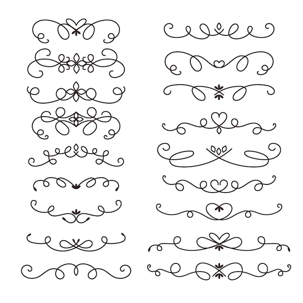 Free Vector ornamental hand drawn types of frame and dividers