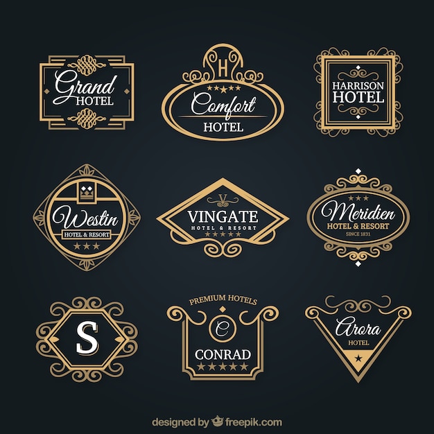 Ornamental hotel logos