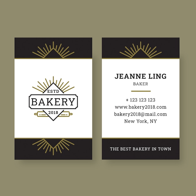 Ornamental linear bakery 2018 business card