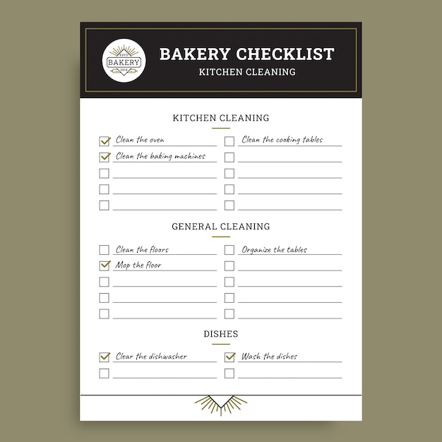 Ornamental linear bakery 2018 check list