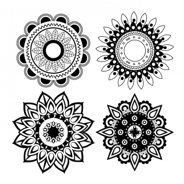 Free Vector ornamental mandala collection