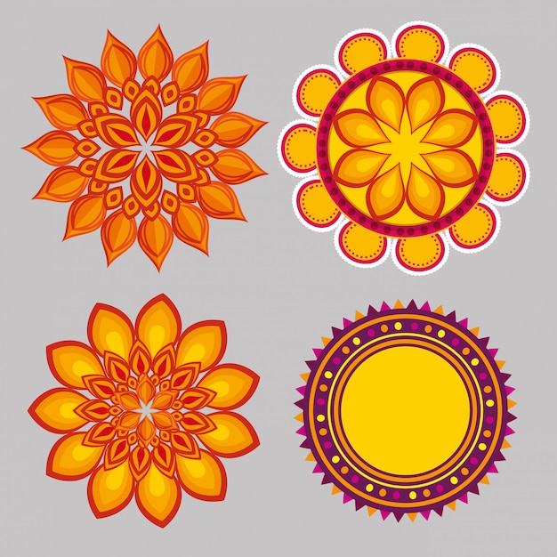 Free Vector ornamental mandala collection