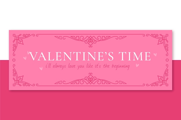 Ornamental monocolor valentine's day facebook cover