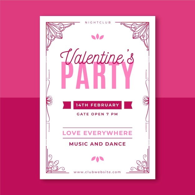 Ornamental monocolor valentine's day poster