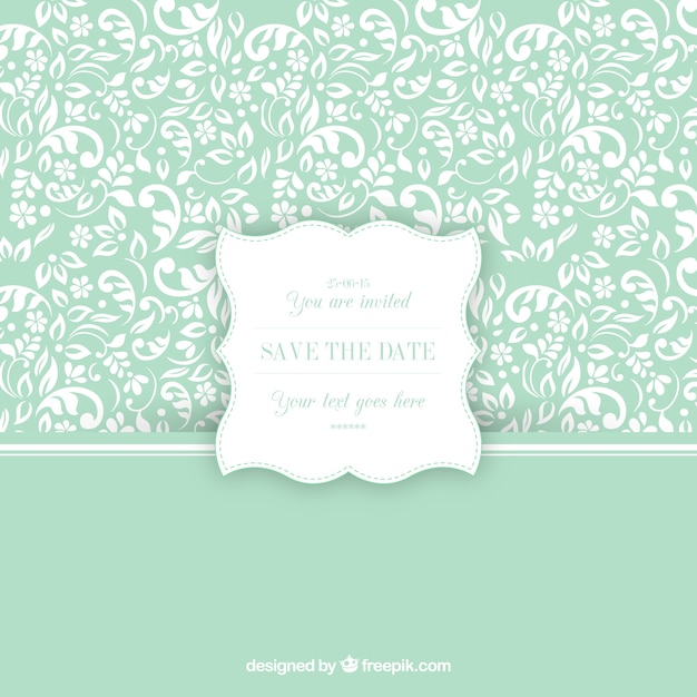 Free vector ornamental pattern with wedding invitation label