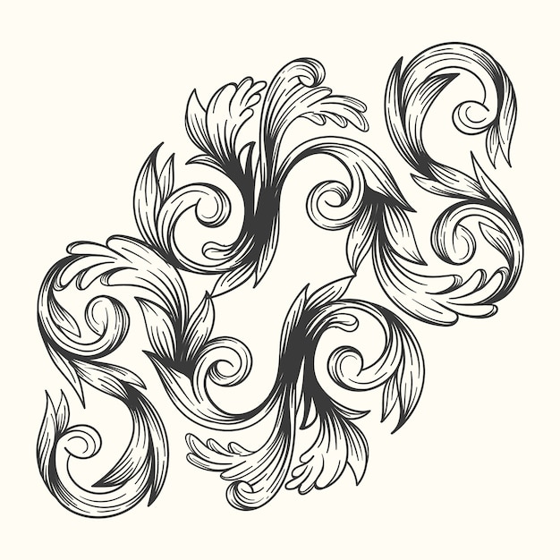 Ornamental realistic hand-drawn border